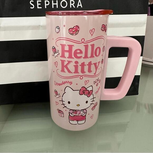 Sanrio Strawberry Hello Kitty Stainless Steel Petite Tumbler Coffee Mug - Picture 1 of 1
